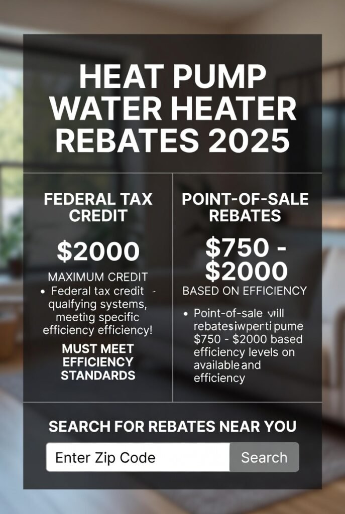 “heat pump water heater rebates 2025 incentives snapshot”