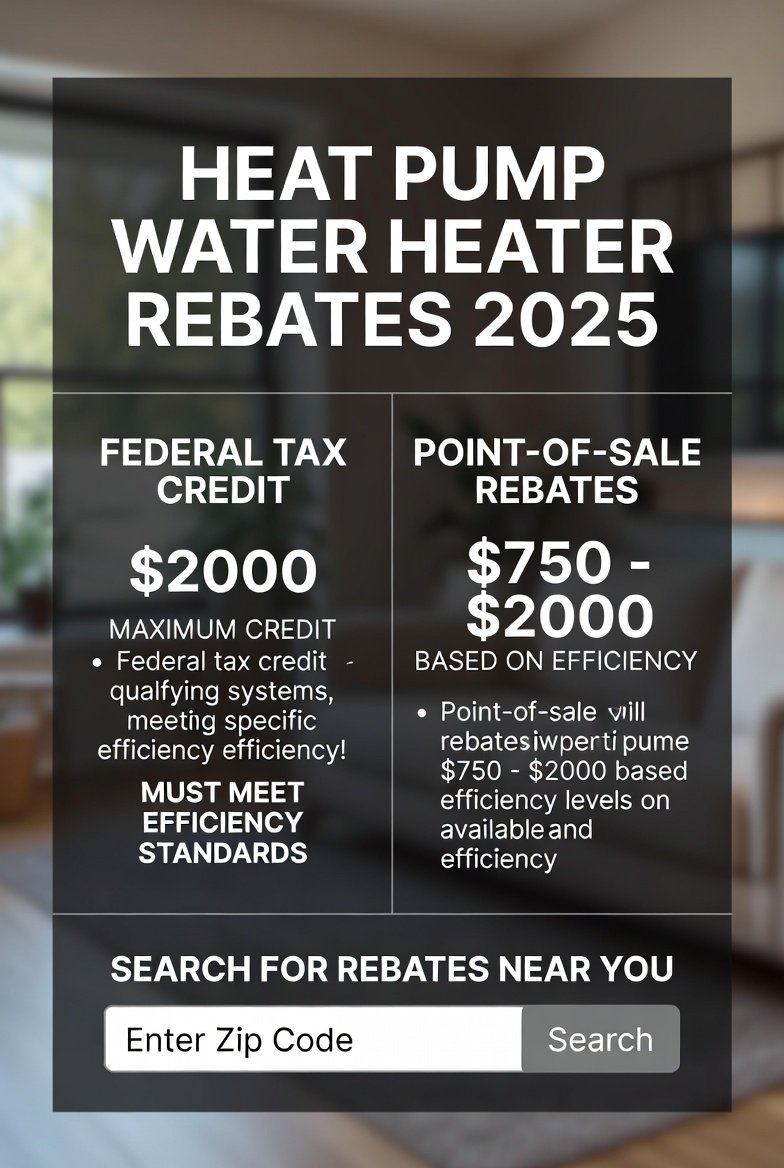 “heat pump water heater rebates 2025 incentives snapshot”