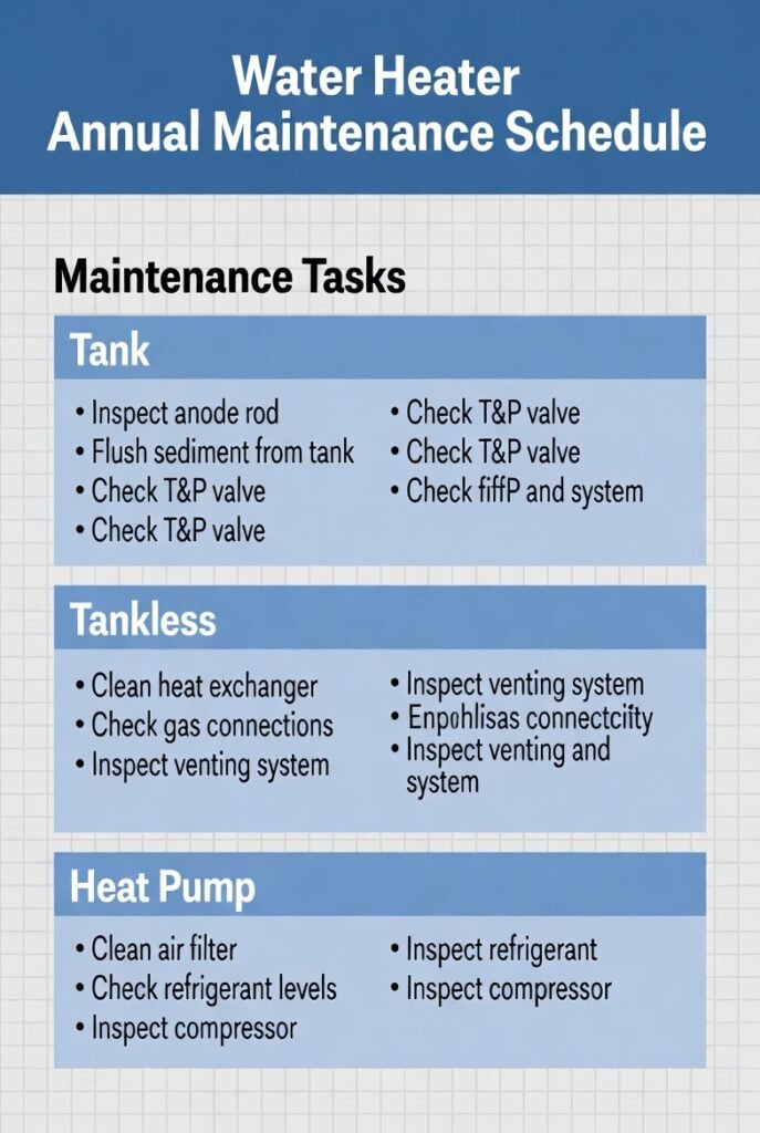 Hard water sediment cross-section graphic
