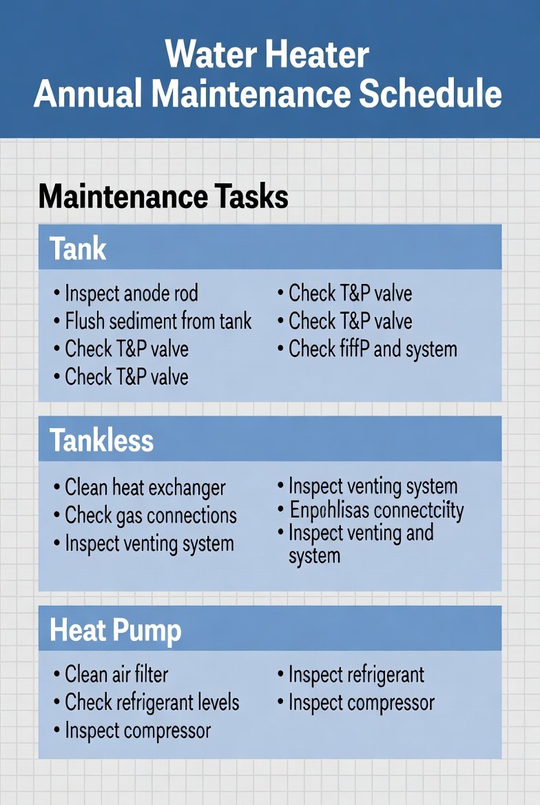 Hard water sediment cross-section graphic