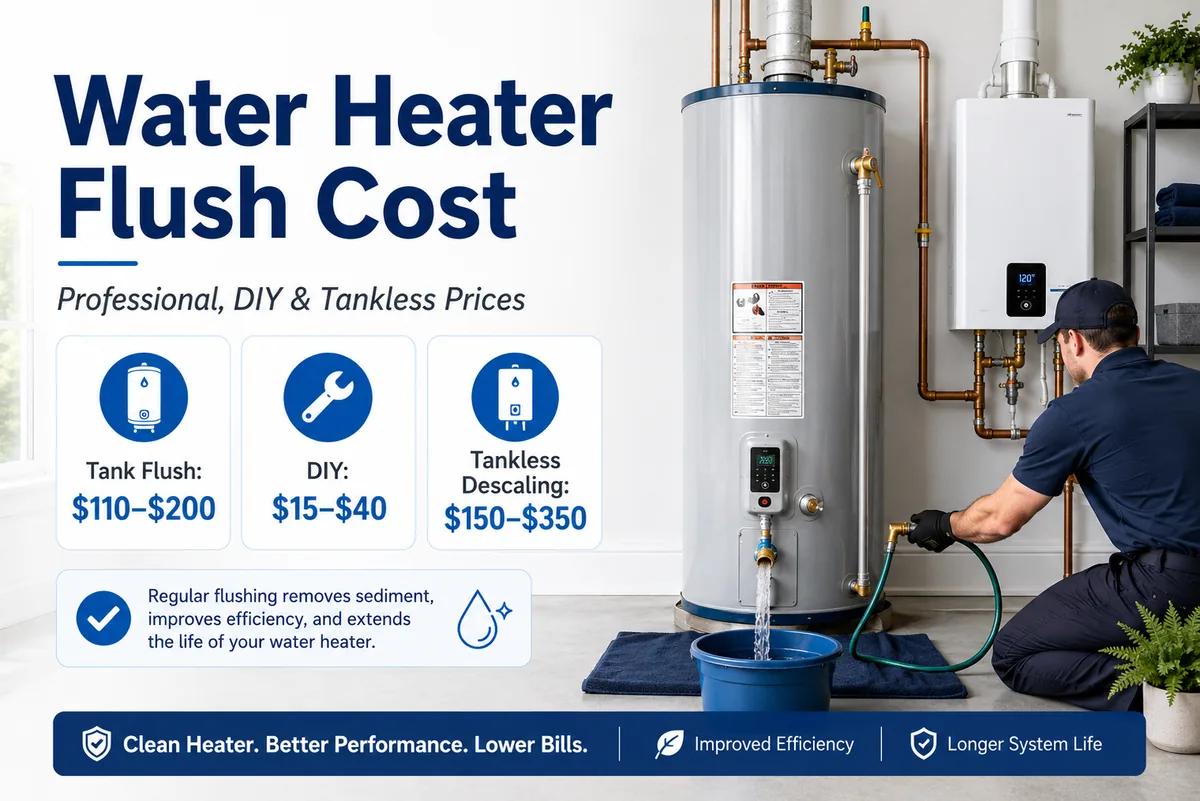 Water heater flush cost for professional, DIY, and tankless services